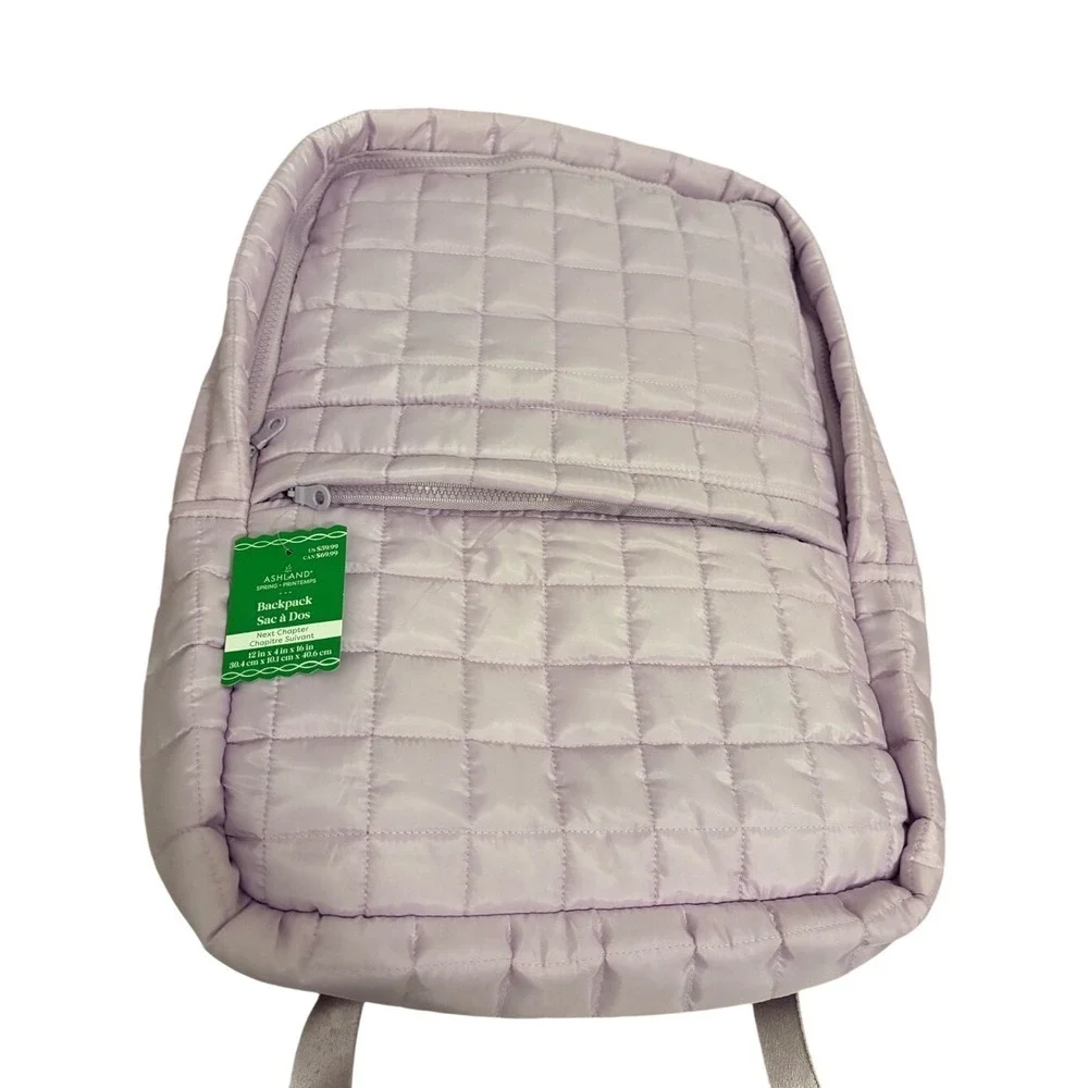 Ashland‎ Lavender Quilted Backpack with Front Zip-NWT